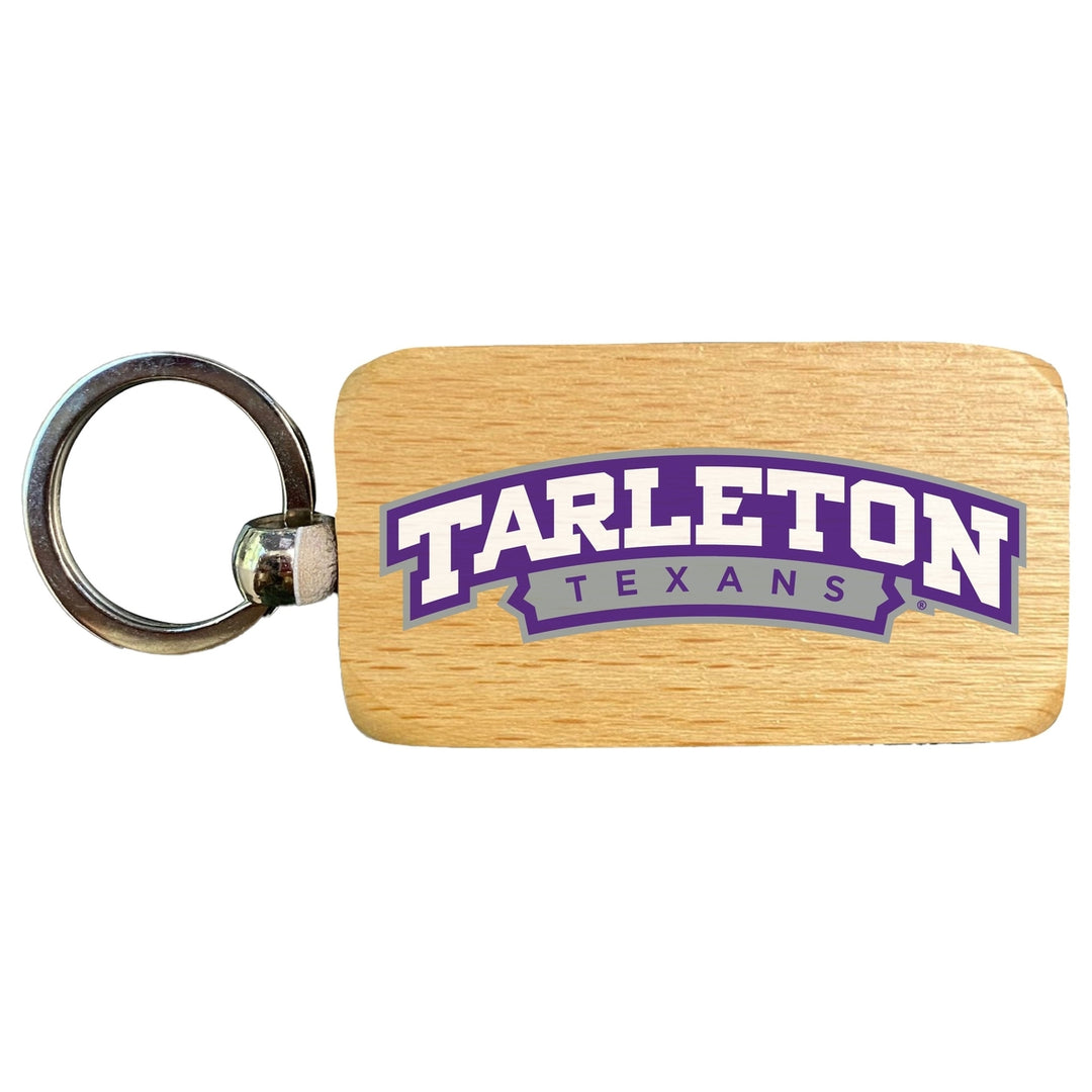 Tarleton State University 2.5 x 1-Inch Wooden Keychain Officially Licensed Collegiate Product Image 1