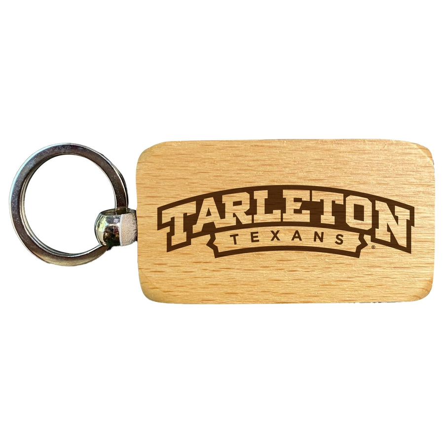 Tarleton State University 2.5 x 1-Inch Engraved Wooden Keychain Officially Licensed Collegiate Product Image 1