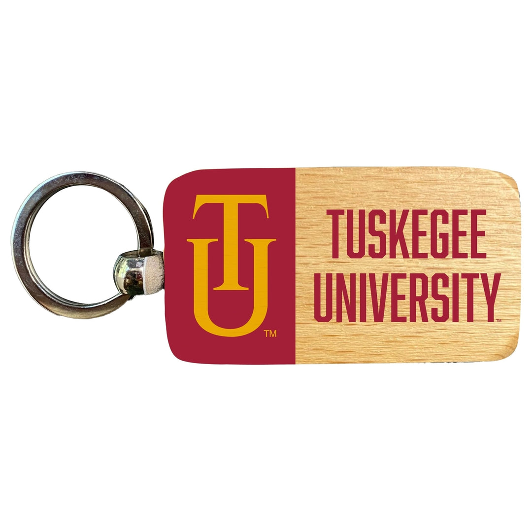 Tuskegee University 2.5 x 1-Inch Wooden Keychain Officially Licensed Collegiate Product Image 1