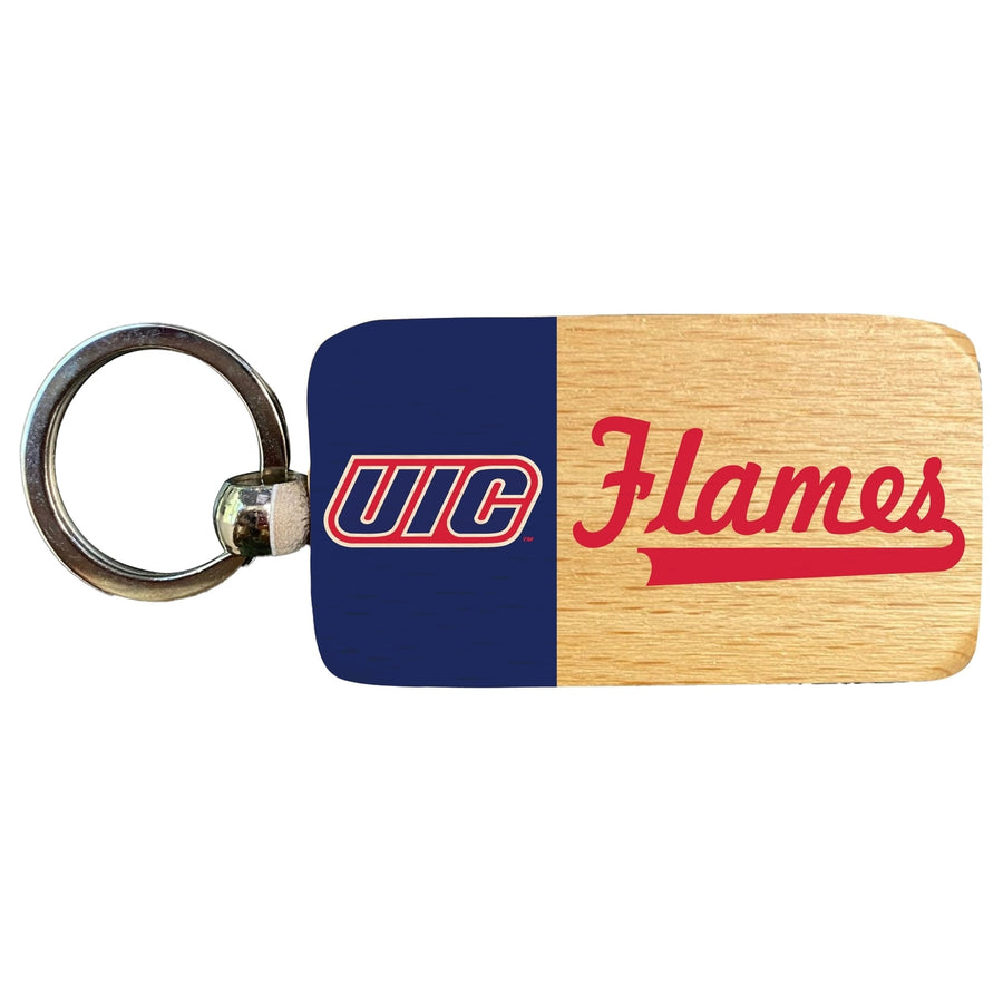 University of Illinois at Chicago 2.5 x 1-Inch Wooden Keychain Officially Licensed Collegiate Product Image 1