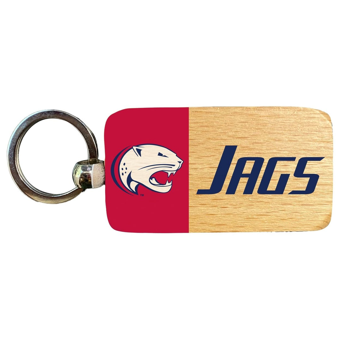 University of South Alabama 2.5 x 1-Inch Wooden Keychain Officially Licensed Collegiate Product Image 1