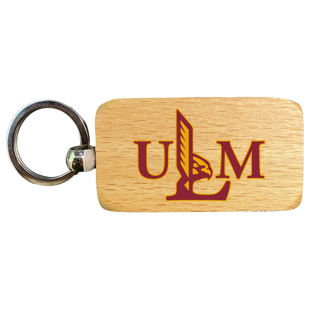 University of Louisiana Monroe 2.5 x 1-Inch Wooden Keychain Officially Licensed Collegiate Product Image 1