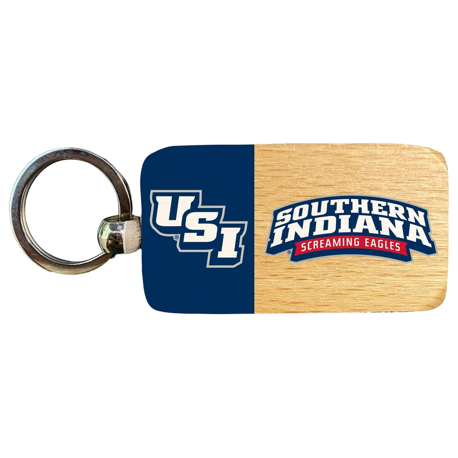 University of Southern Indiana 2.5 x 1-Inch Wooden Keychain Officially Licensed Collegiate Product Image 1