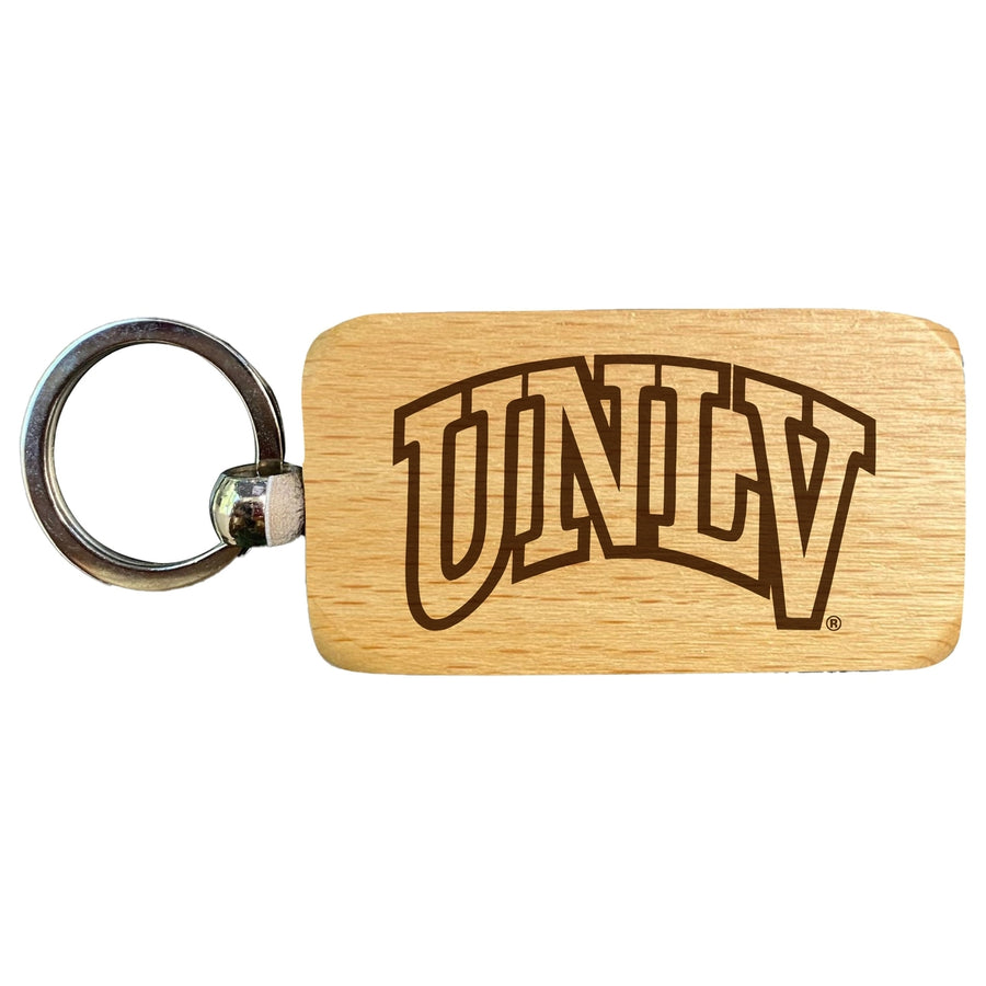 UNLV Rebels 2.5 x 1-Inch Engraved Wooden Keychain Officially Licensed Collegiate Product Image 1