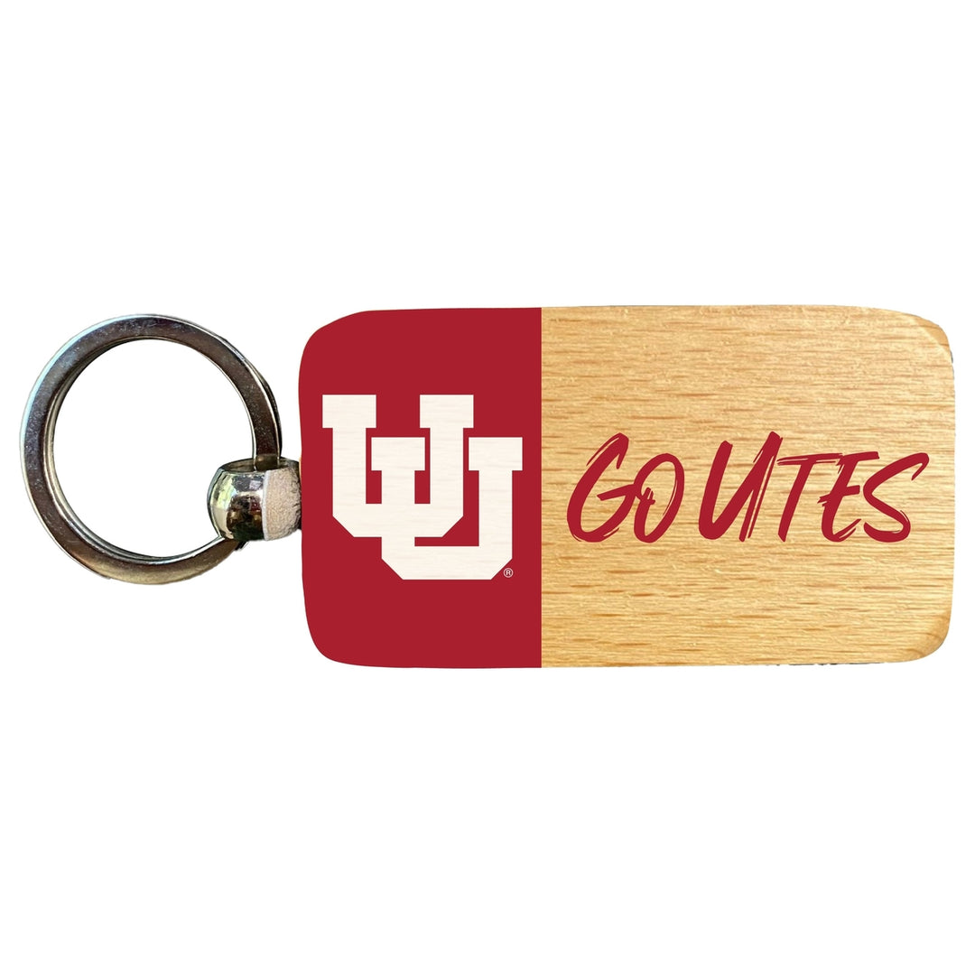 Utah Utes 2.5 x 1-Inch Wooden Keychain Officially Licensed Collegiate Product Image 1