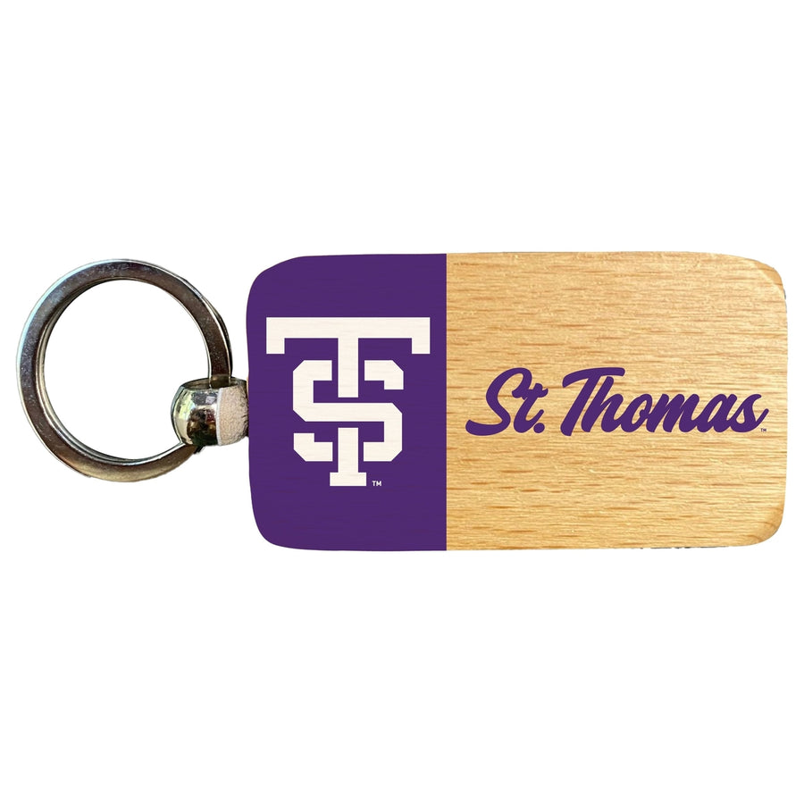 University of St. Thomas 2.5 x 1-Inch Wooden Keychain Officially Licensed Collegiate Product Image 1