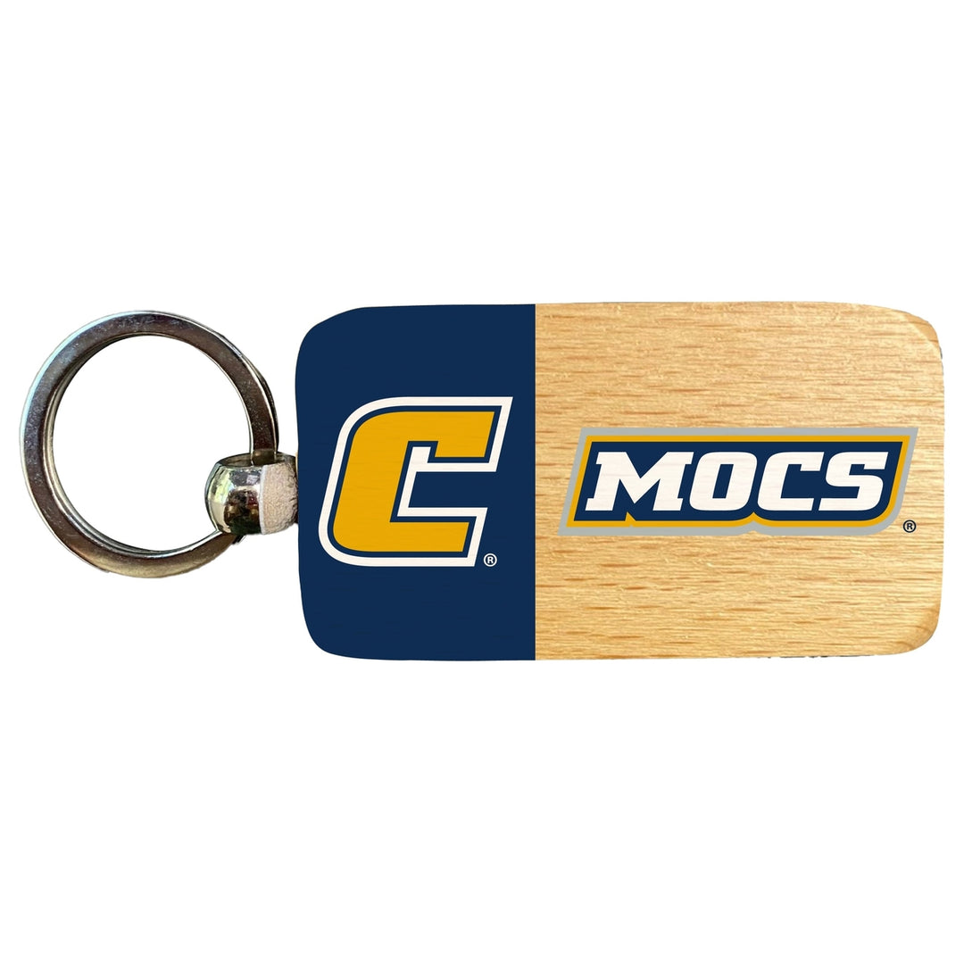 University of Tennessee at Chattanooga 2.5 x 1-Inch Wooden Keychain Officially Licensed Collegiate Product Image 1