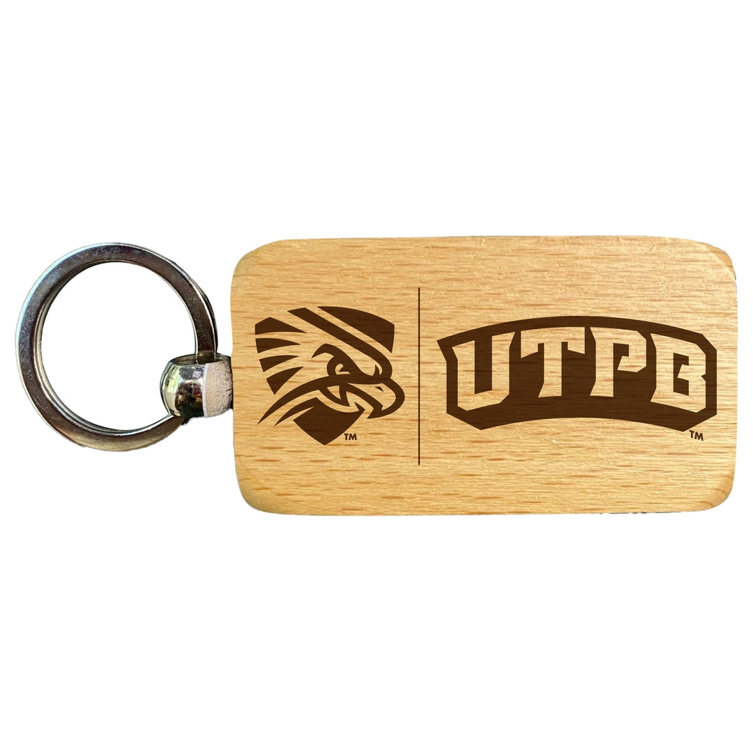 University of Texas of the Permian Basin 2.5 x 1-Inch Engraved Wooden Keychain Officially Licensed Collegiate Product Image 1