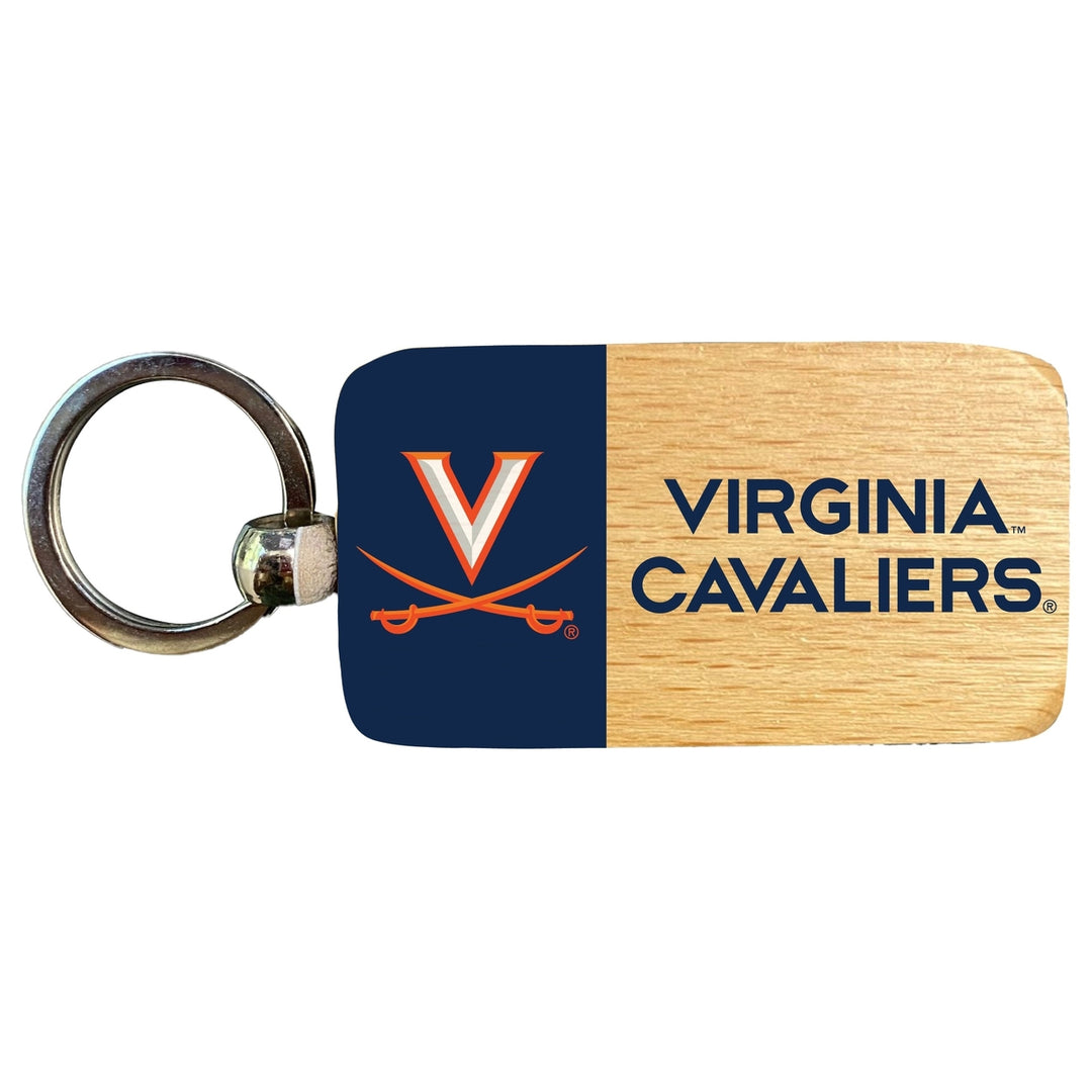 Virginia Cavaliers 2.5 x 1-Inch Wooden Keychain Officially Licensed Collegiate Product Image 1