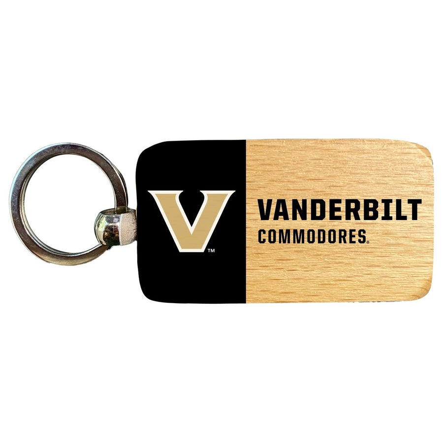 Vanderbilt University 2.5 x 1-Inch Wooden Keychain Officially Licensed Collegiate Product Image 1