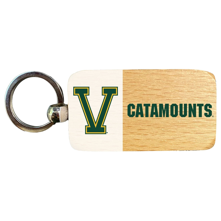 Vermont Catamounts 2.5 x 1-Inch Wooden Keychain Officially Licensed Collegiate Product Image 1