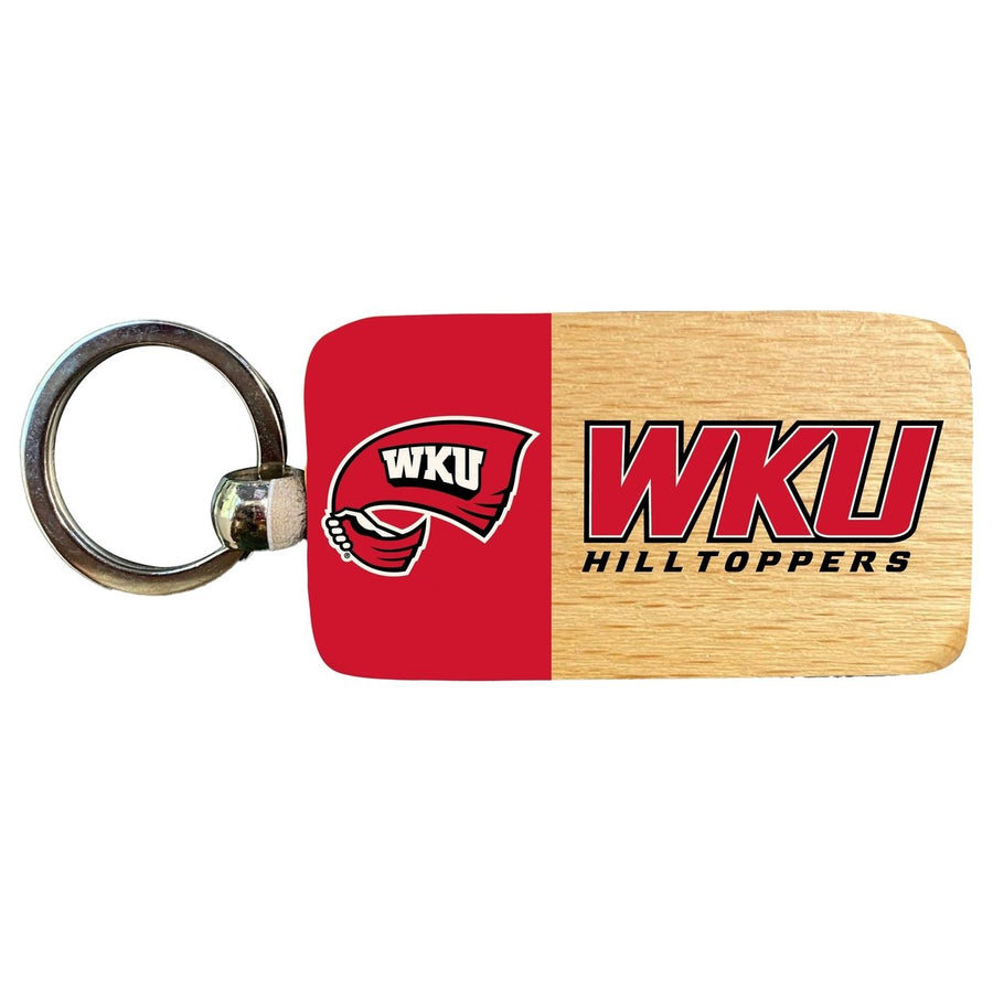 Western Kentucky Hilltoppers 2.5 x 1-Inch Wooden Keychain Officially Licensed Collegiate Product Image 1