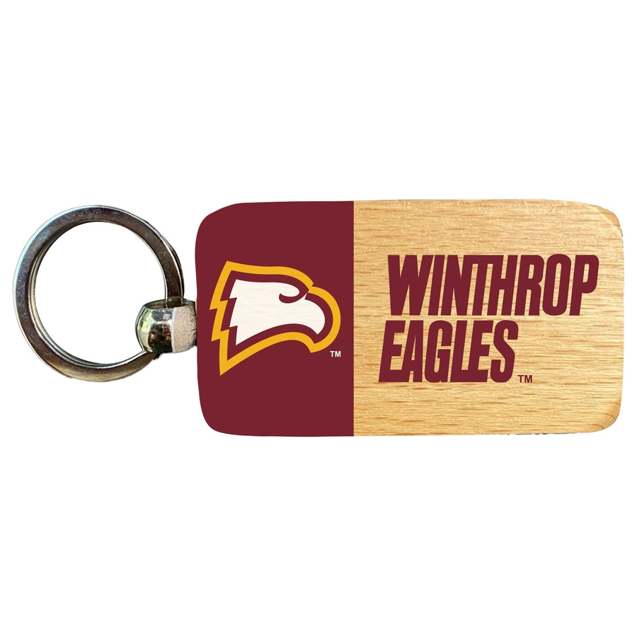 Winthrop University 2.5 x 1-Inch Wooden Keychain Officially Licensed Collegiate Product Image 1