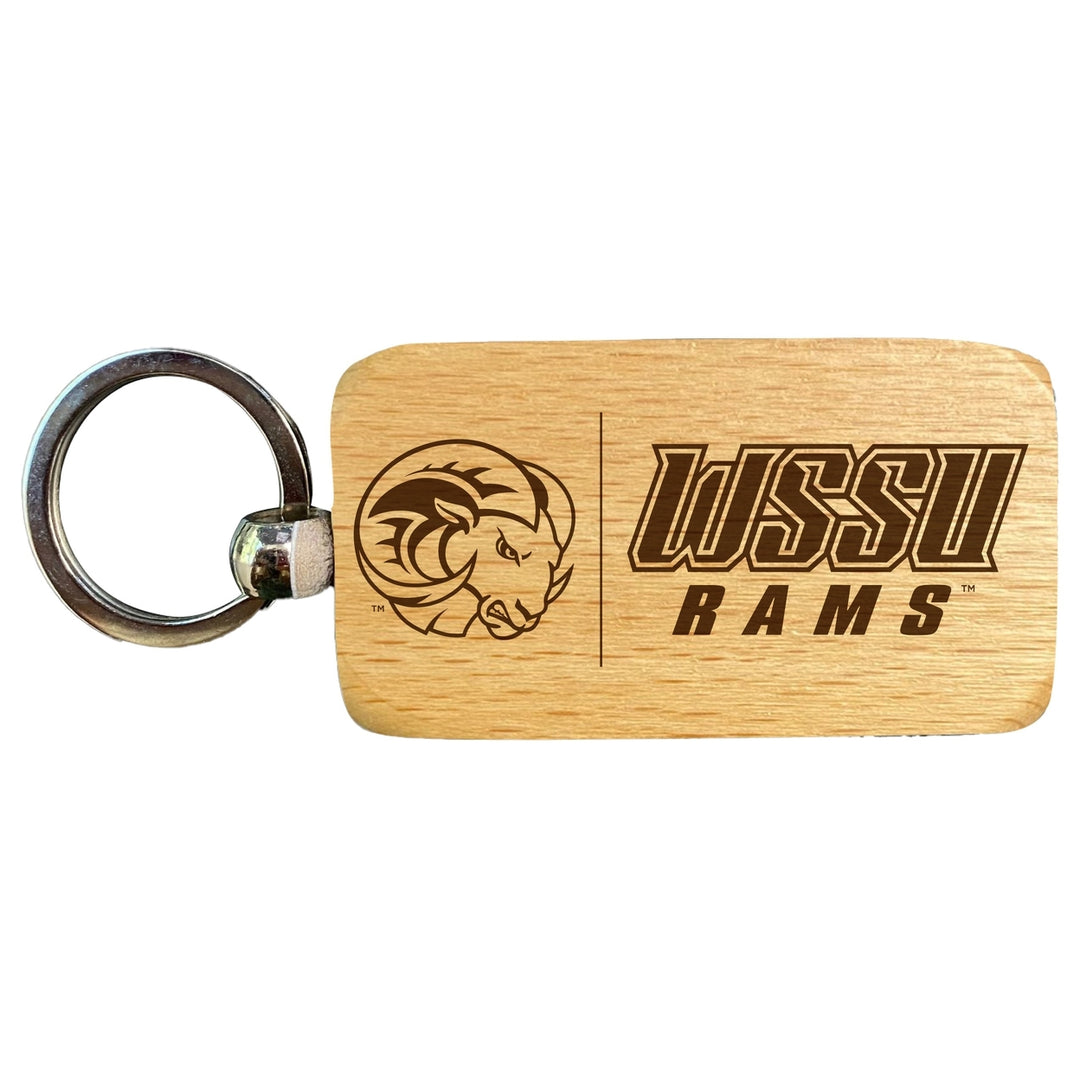 Winston-Salem State 2.5 x 1-Inch Engraved Wooden Keychain Officially Licensed Collegiate Product Image 1