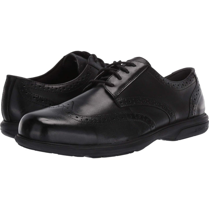 Florsheim Work Mens Loedin SD Steel Toe Wingtip Work Shoe Black FS2024 Image 2