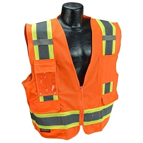 Radians Safety Vest Medium Two Tone Class 2 Hi-Vis Orange Reflective SV6 Image 1