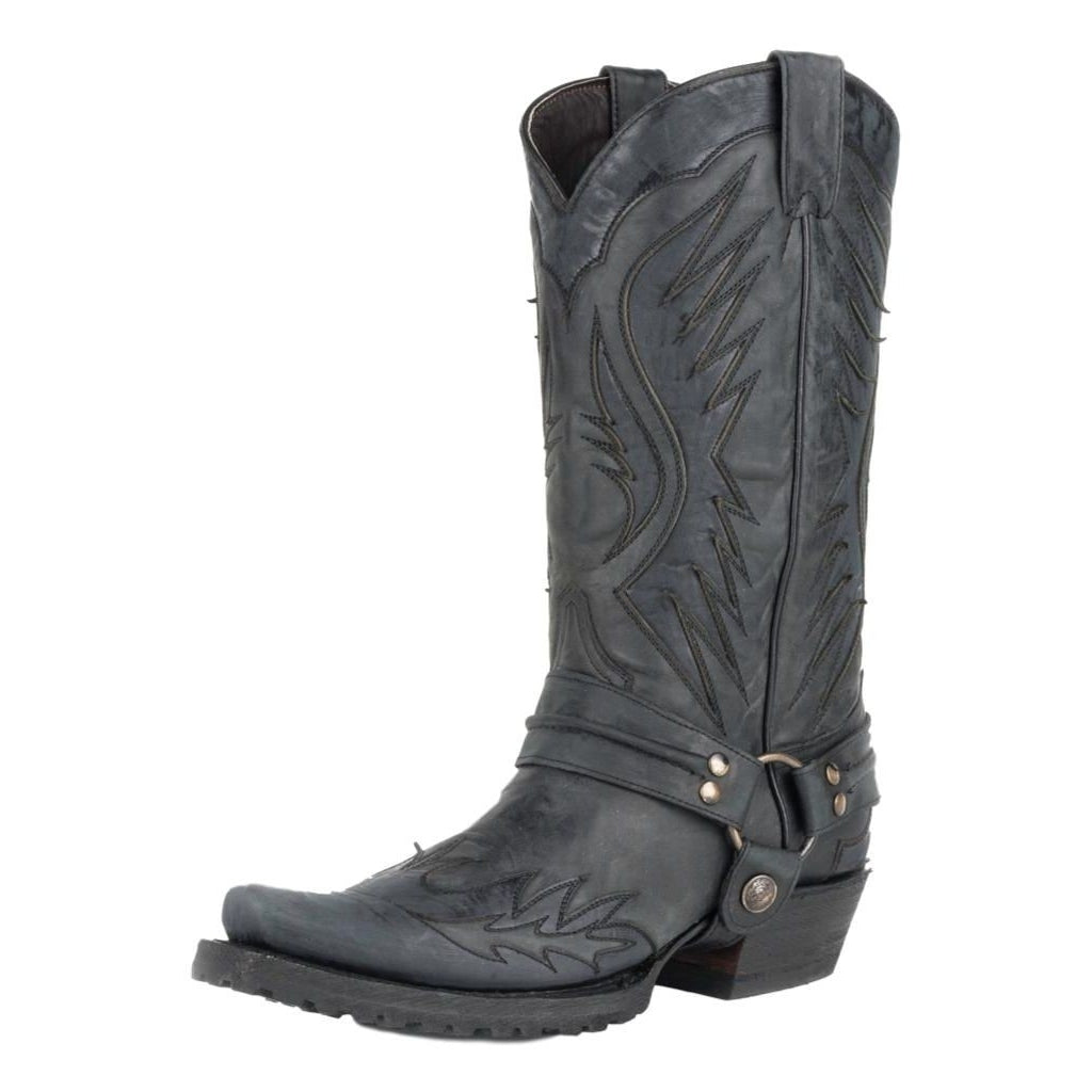 Stetson Western Boots Mens Biker Outlaw Black 12-020-6124-3630 BL Image 1