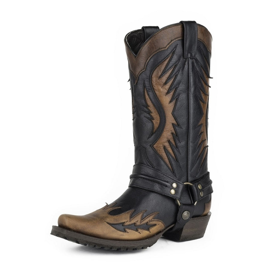 Stetson Western Boots Mens Outlaw Biker Brown 12-020-6124-3632 BR Image 1