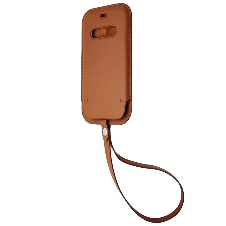 Apple Leather Sleeve for MagSafe for iPhone 12 and 12 Pro - Saddle Brown Image 1