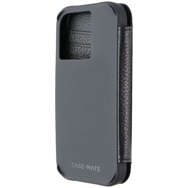 Case-Mate Wallet Folio Leather Case for MagSafe for iPhone 14 Pro - Black Image 1