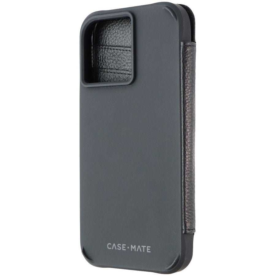 Case-Mate Wallet Folio Leather Case for MagSafe for iPhone 14 Pro Max - Black Image 1