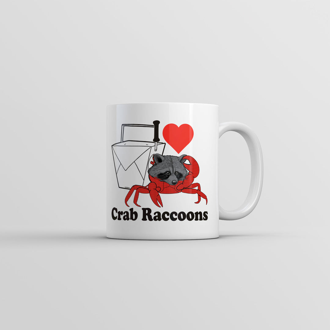 I Heart Crab Raccoons Mug Funny Sarcastic Novelty Coffee Cup-11oz Image 1