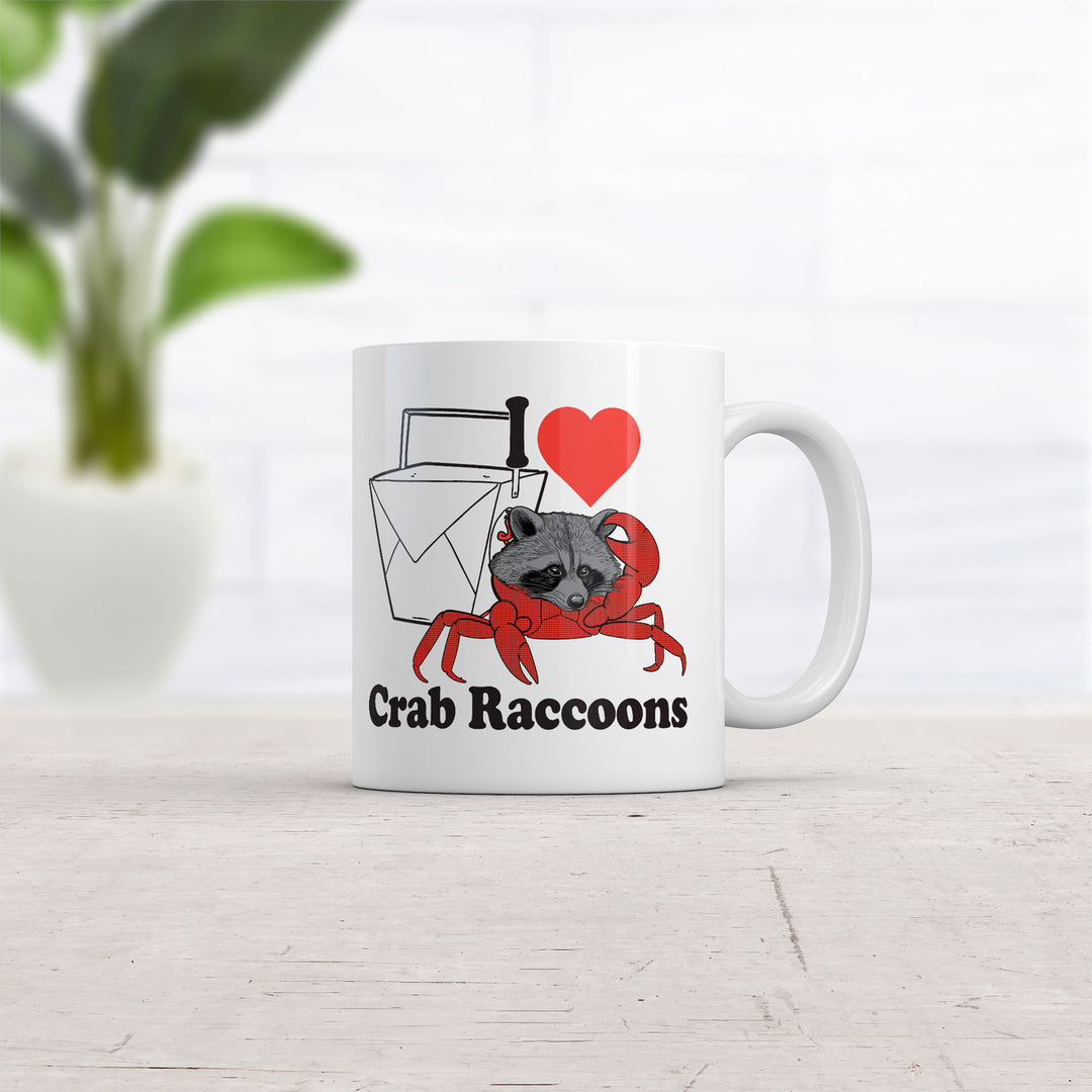 I Heart Crab Raccoons Mug Funny Sarcastic Novelty Coffee Cup-11oz Image 2