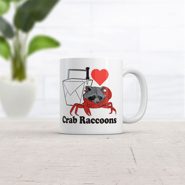 I Heart Crab Raccoons Mug Funny Sarcastic Novelty Coffee Cup-11oz Image 2