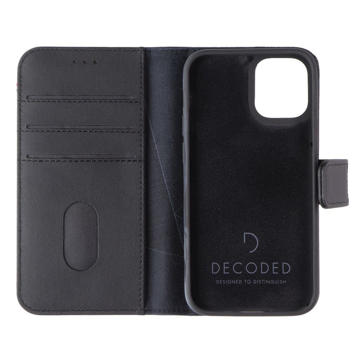 Decoded Detachable 2-in-1 Wallet Case for Apple iPhone 12 Mini - Black Leather Image 3