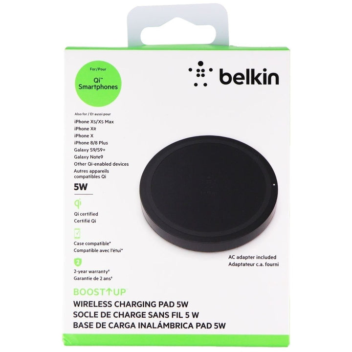 Belkin 5W Wireless Charging Pad for Qi Devices like iPhone and for AirPods - Black Image 2