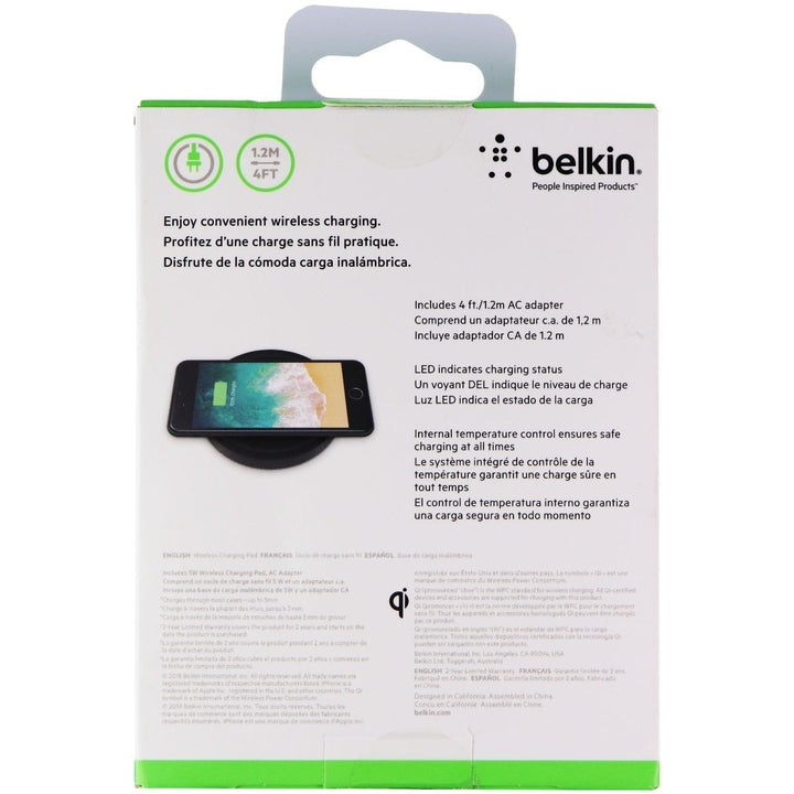 Belkin 5W Wireless Charging Pad for Qi Devices like iPhone and for AirPods - Black Image 3