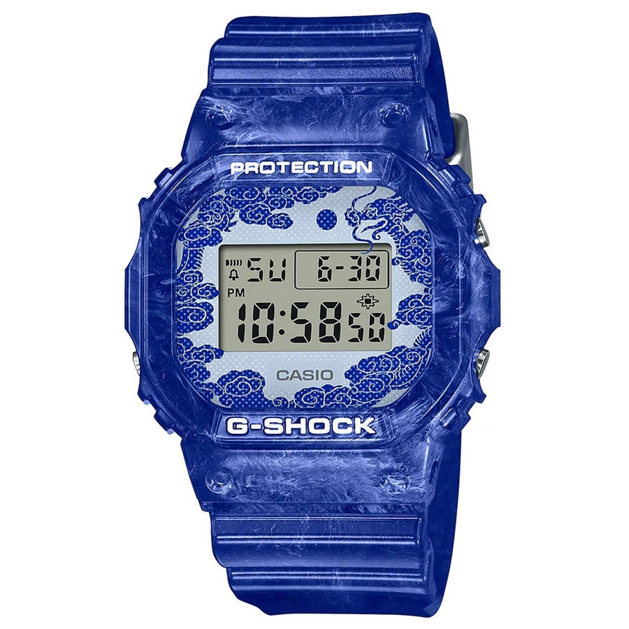 Casio Mens G-Shock 5600 Series Blue Dial Watch - DW5600BWP-2 Image 1