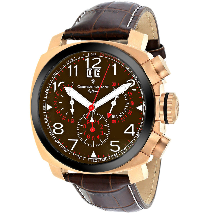 Christian Van Sant Grand Python Watch Brown Dial CV3AU4 Stainless Steel Leather Image 1