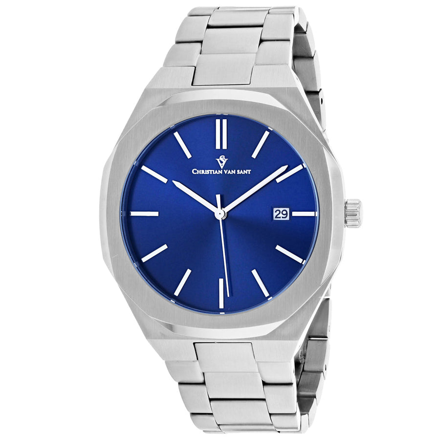 Christian Van Sant Octavius Watch CV0522 Blue Dial Stainless Steel Quartz Image 1