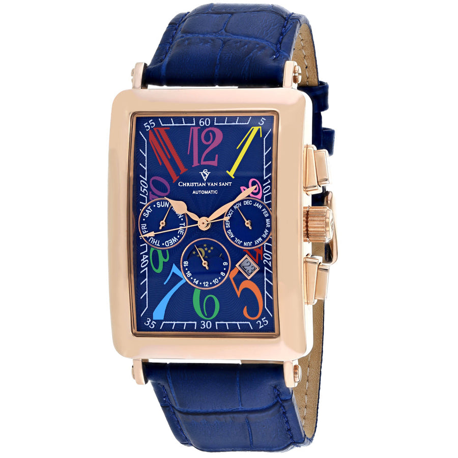 Christian Van Sant Mens Prodigy CV9144 Blue Dial Automatic Watch Stainless Steel Image 1