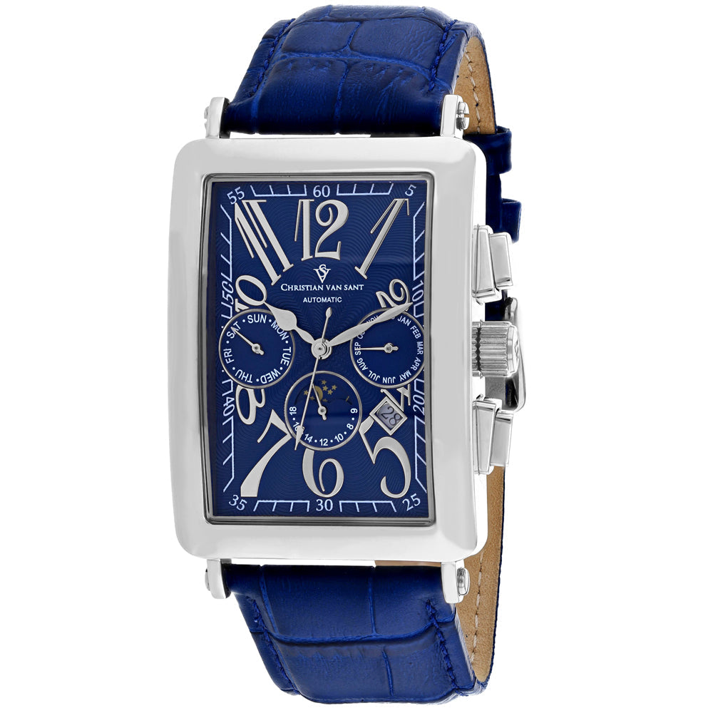 Christian Van Sant Mens Prodigy Automatic Blue Dial Watch CV9137 Stainless Steel Image 1