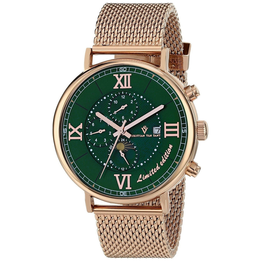 Christian Van Sant Mens Somptueuse LTD Green Dial Automatic Watch CV1156 Image 1