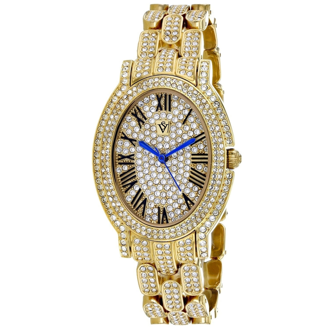 Christian Van Sant Amore Gold Dial Watch CV7231 Womens Stainless Steel 30m Water Resistant Image 1