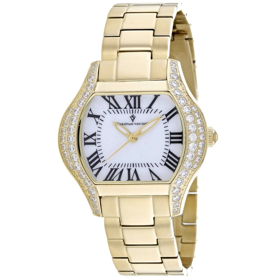 Christian Van Sant Womens Bianca Watch CV1833 White Dial Stainless Steel Bracelet Image 1