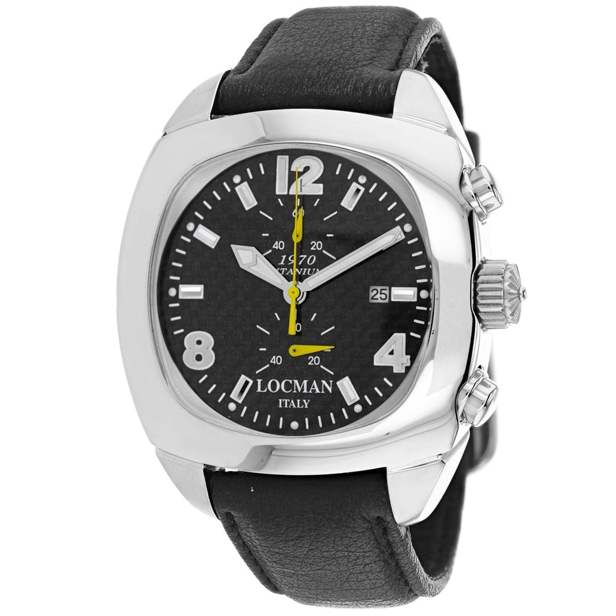 Locman Classic Black Dial Mens Watch Stainless Steel Leather Strap 197400CBSYL Image 1