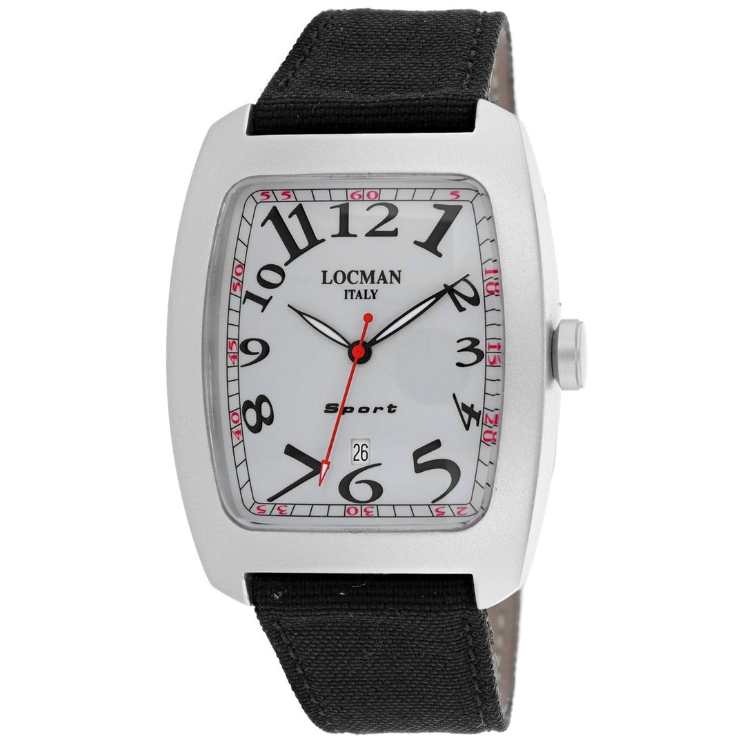 Locman Mens White Dial Watch 486AG Aluminium Case Leather Strap Quartz Water Resistant Image 1