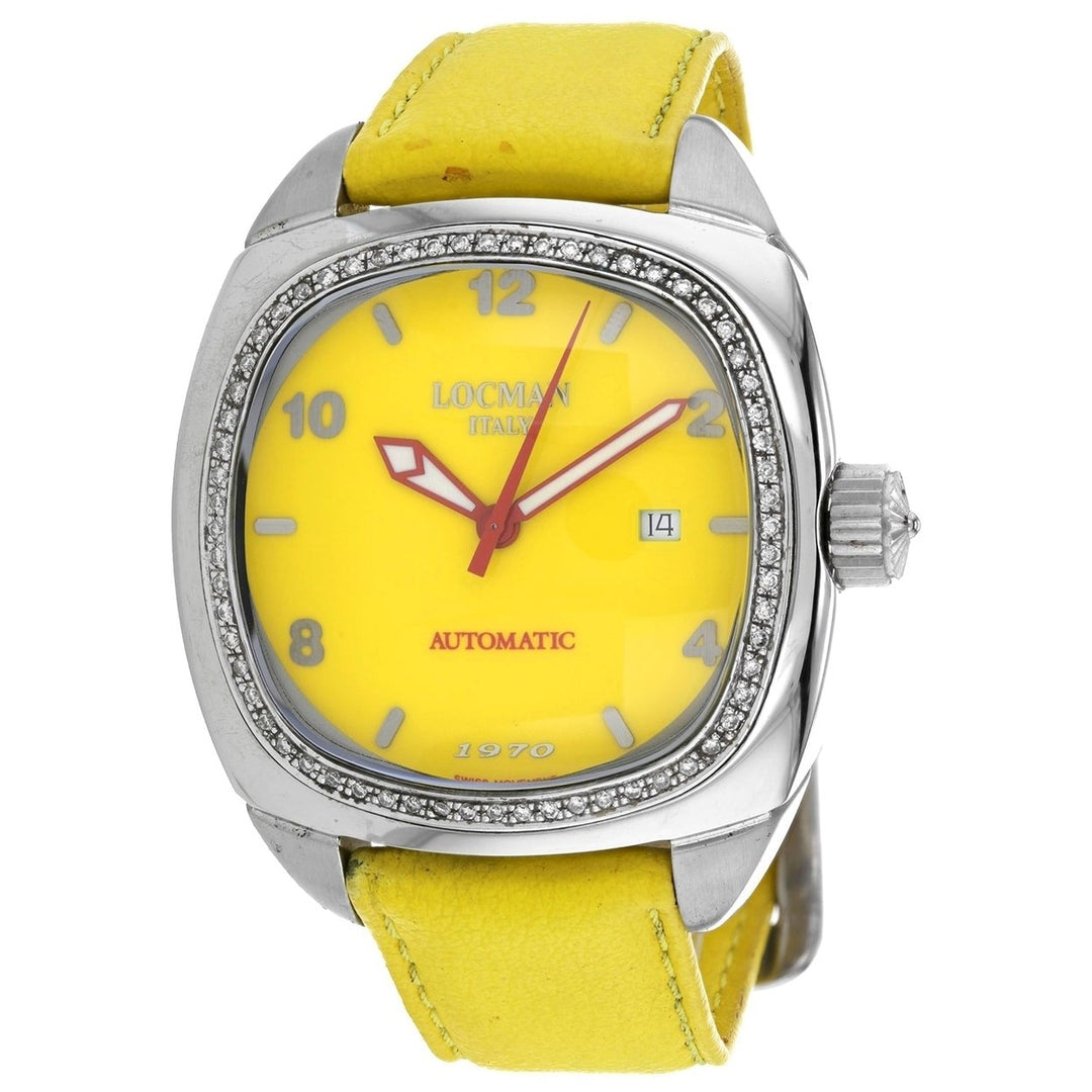 Locman Mens Automatic Yellow Dial Watch 1971YL2AD Stainless Steel Rubber Strap Image 1