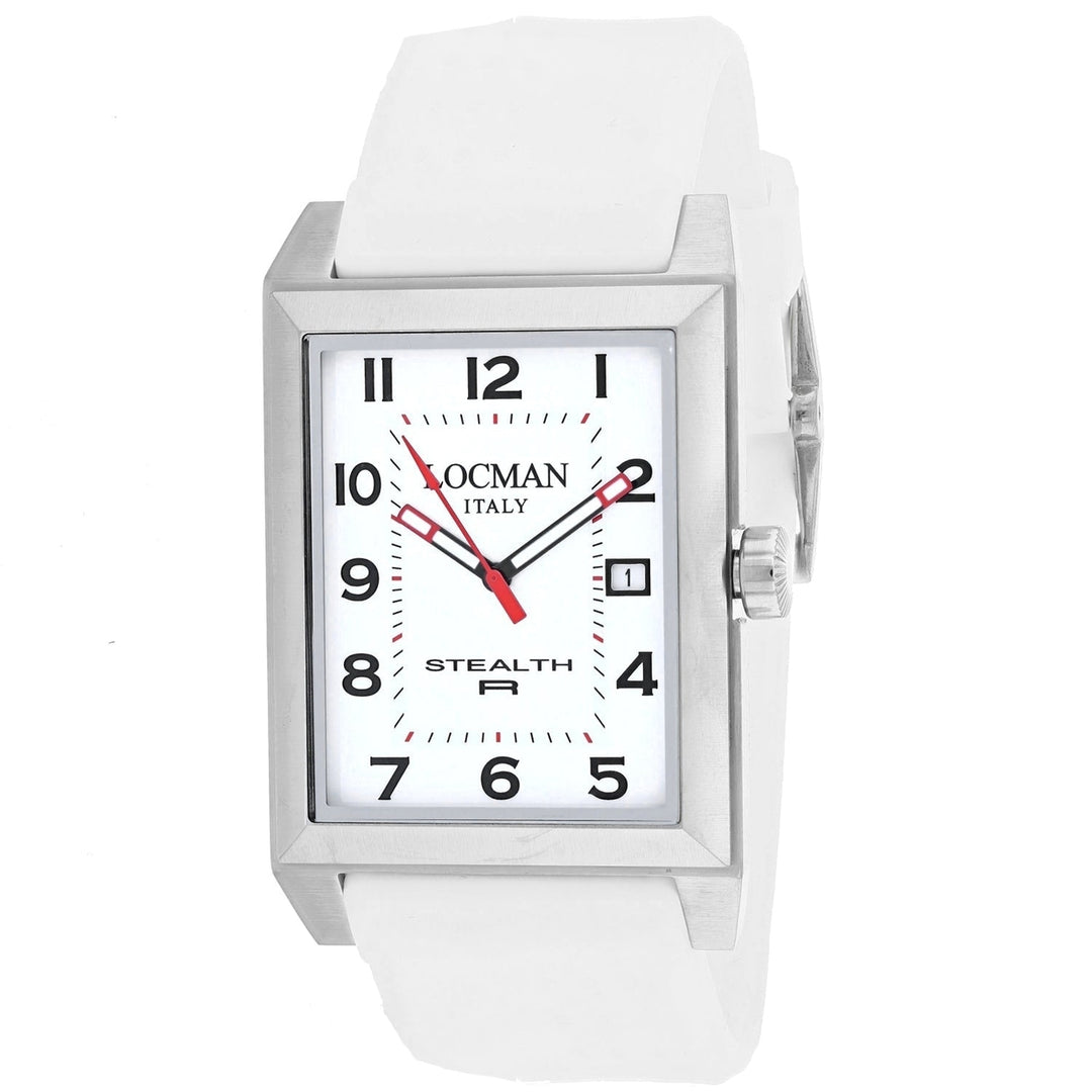 Locman Mens Stealth White Dial Watch - 241MOPBK2WH/WHRU Image 1