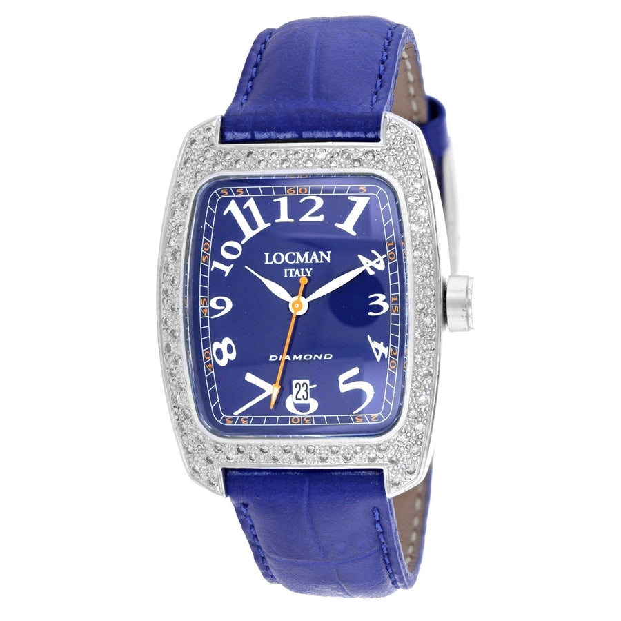 Locman Womens Classic Blue Dial Quartz Watch Aluminum Leather Strap 488BL2D/BL Image 1