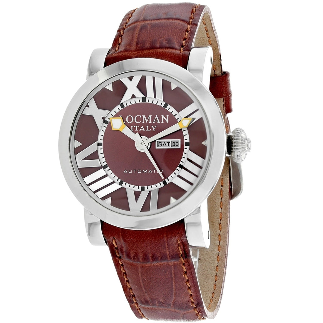 Locman Womens Automatic Brown Dial Watch 293BR/BR Stainless Steel Leather Strap Image 1