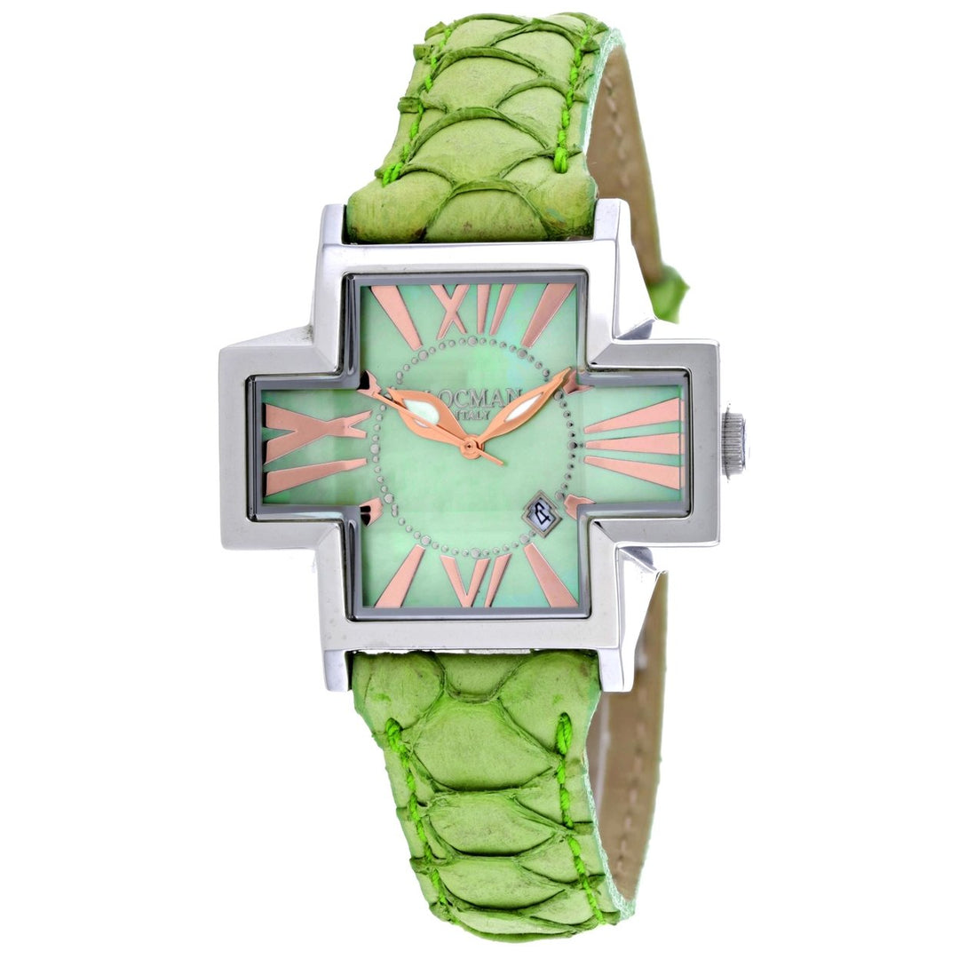 Locman Womens Green Dial Watch 181MOPGRD/GRKF Stainless Steel Leather Strap Image 1