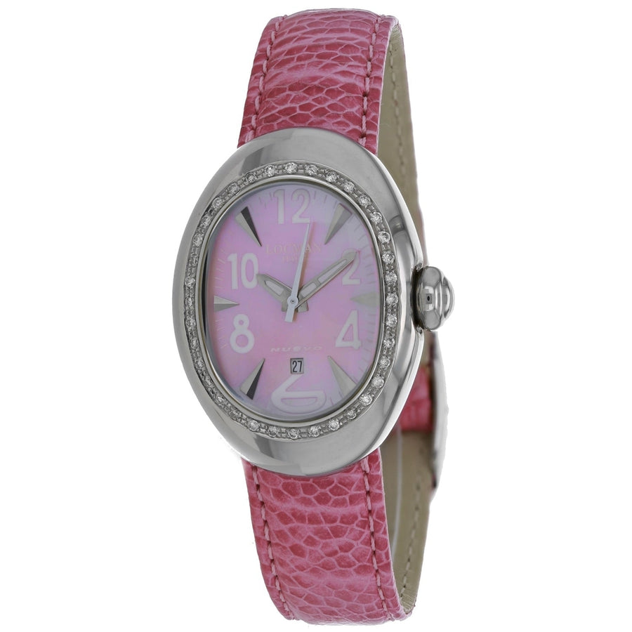 Locman Womens Nuovo Watch Mother of Pearl Dial Stainless Steel Leather Strap 028MOPKD/PK Image 1