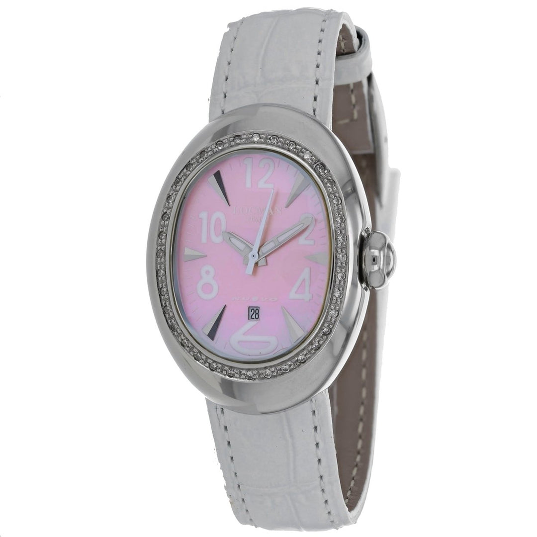 Locman Nuovo Womens Watch Mother of Pearl Dial Stainless Steel Leather Strap 028MOPPKD/WH Image 1