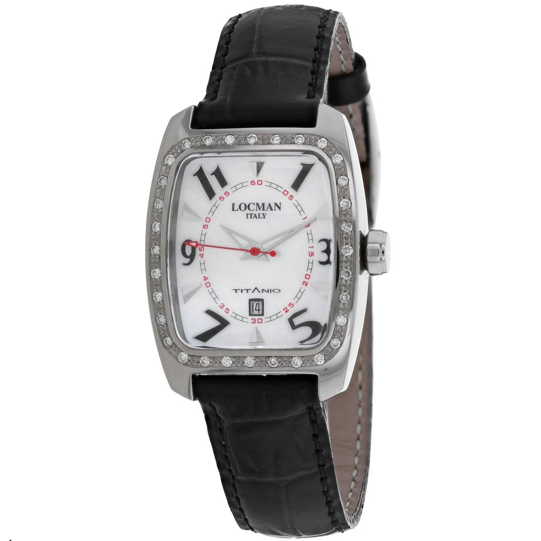 Locman Titanio Womens Watch Mother of Pearl Dial Leather Strap 483RMOPBK2D/BK Image 1