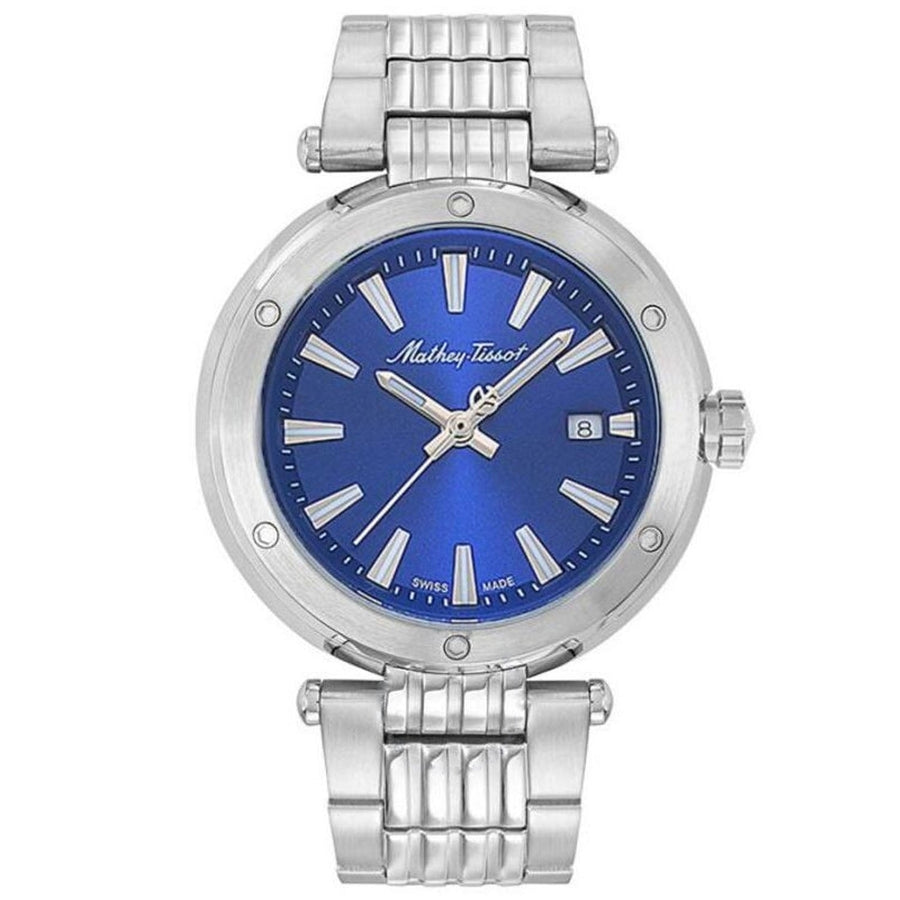 Mathey Tissot Mens Neptune Watch Blue Dial Stainless Steel Quartz H912ABU Image 1